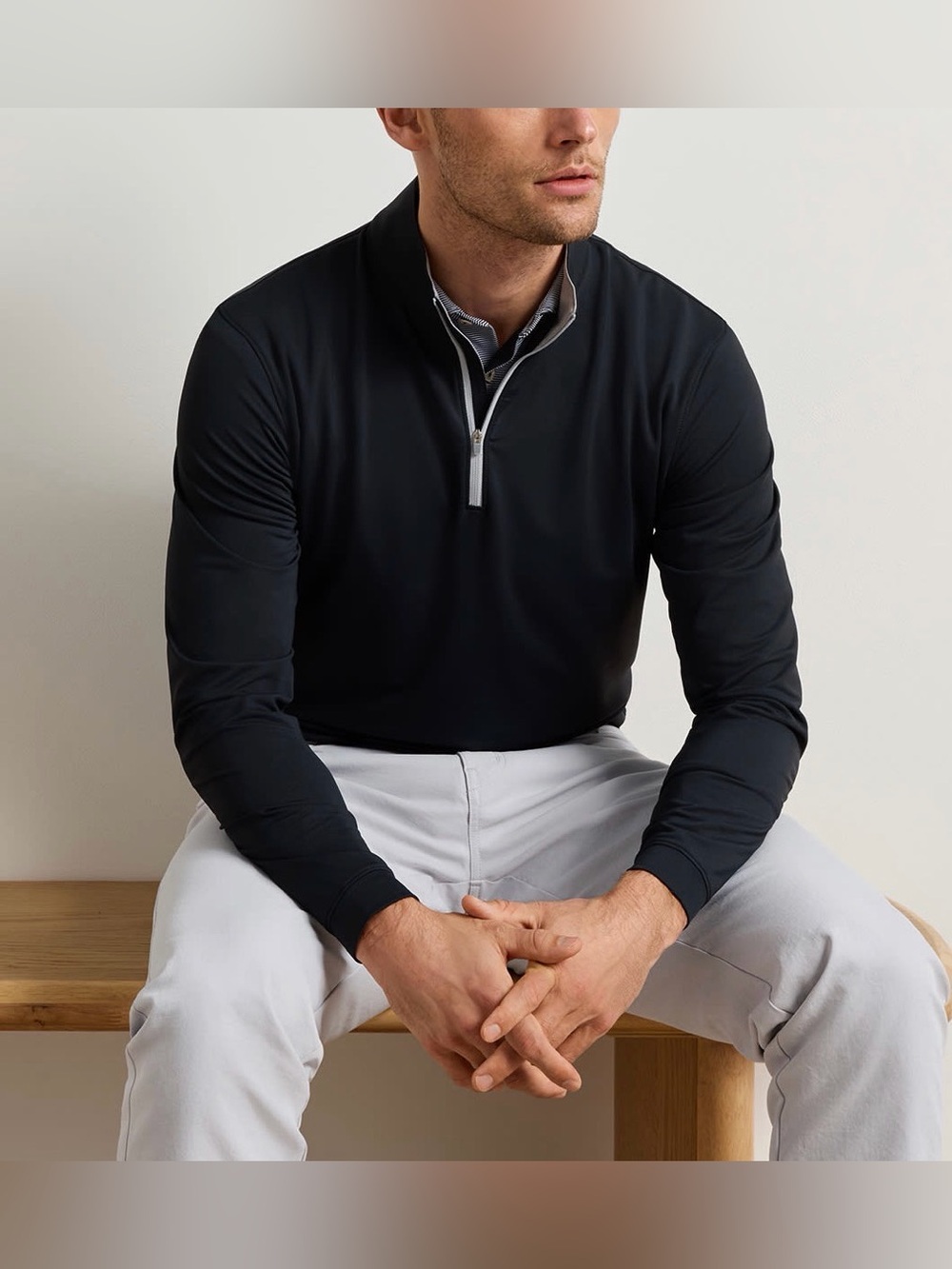 🔥 $145 Peter Millar Perth Performance Quarter-Zip Mens Sz XXL in Black 🔥